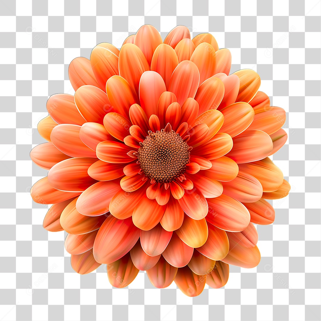 Flor Laranjada PNG Transparente