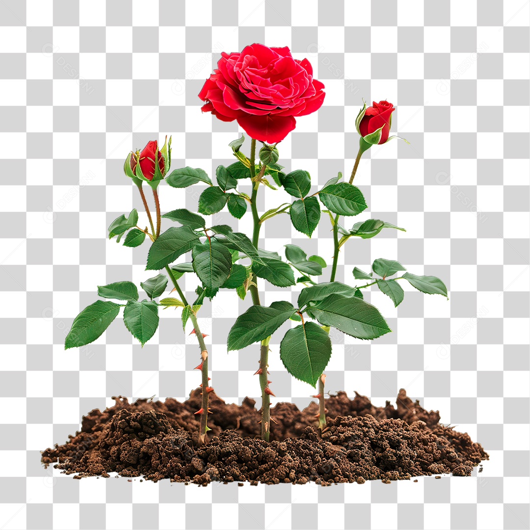 Rosa Vermelha PNG Transparente