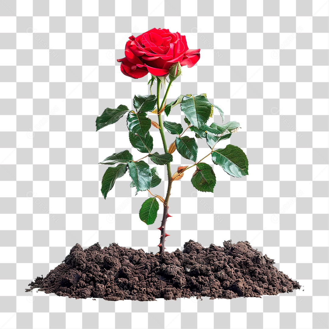 Rosa Vermelha PNG Transparente