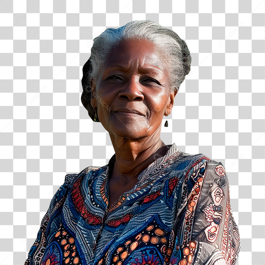 Mulher Negra Sorrindo PNG Transparente