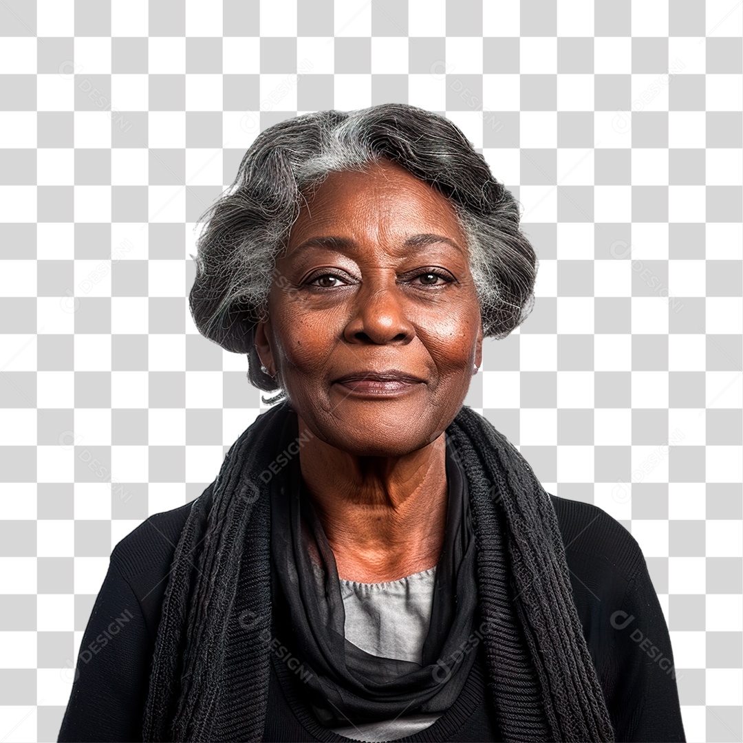Mulher Negra Sorrindo PNG Transparente