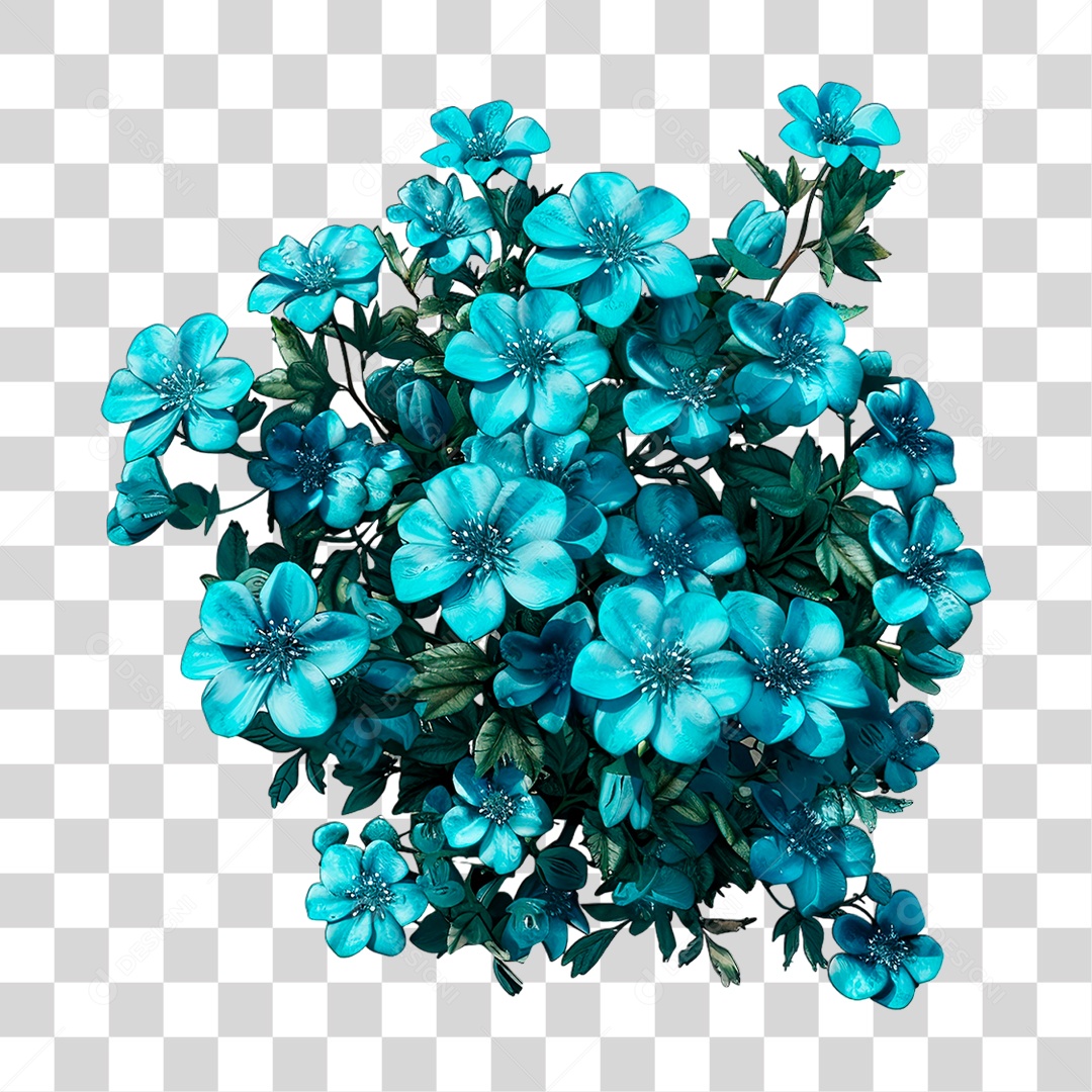Flor Azul PNG Transparente