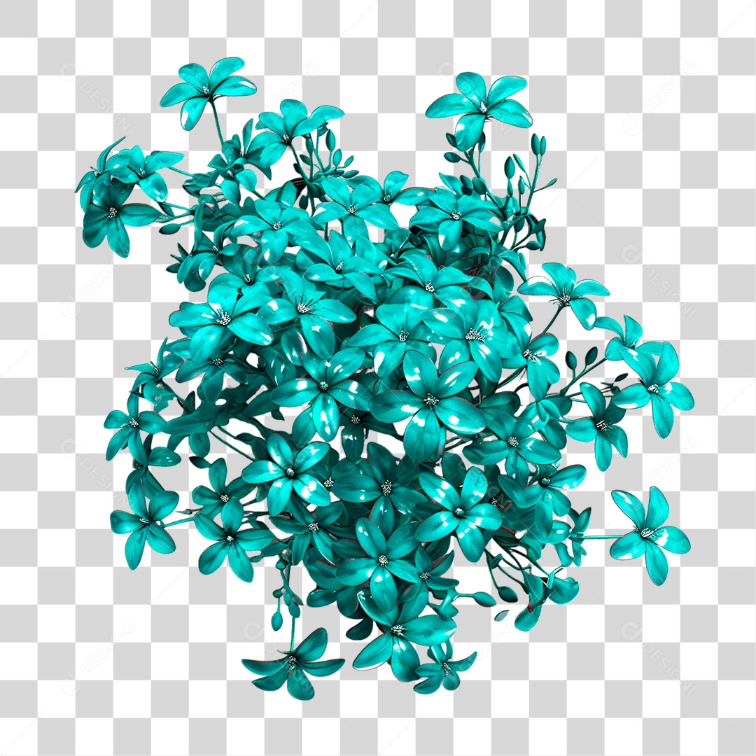 Flor Azul PNG Transparente