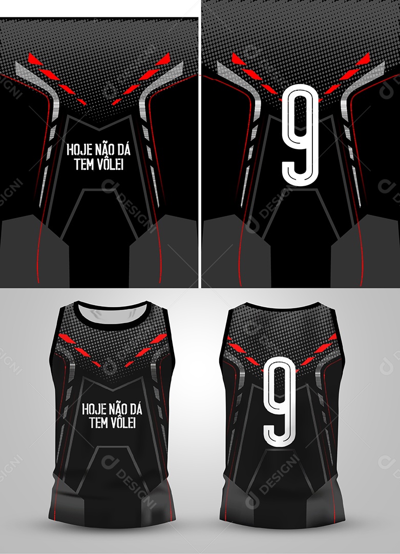 Modelo de Estampa de Vôlei Ilustração AI