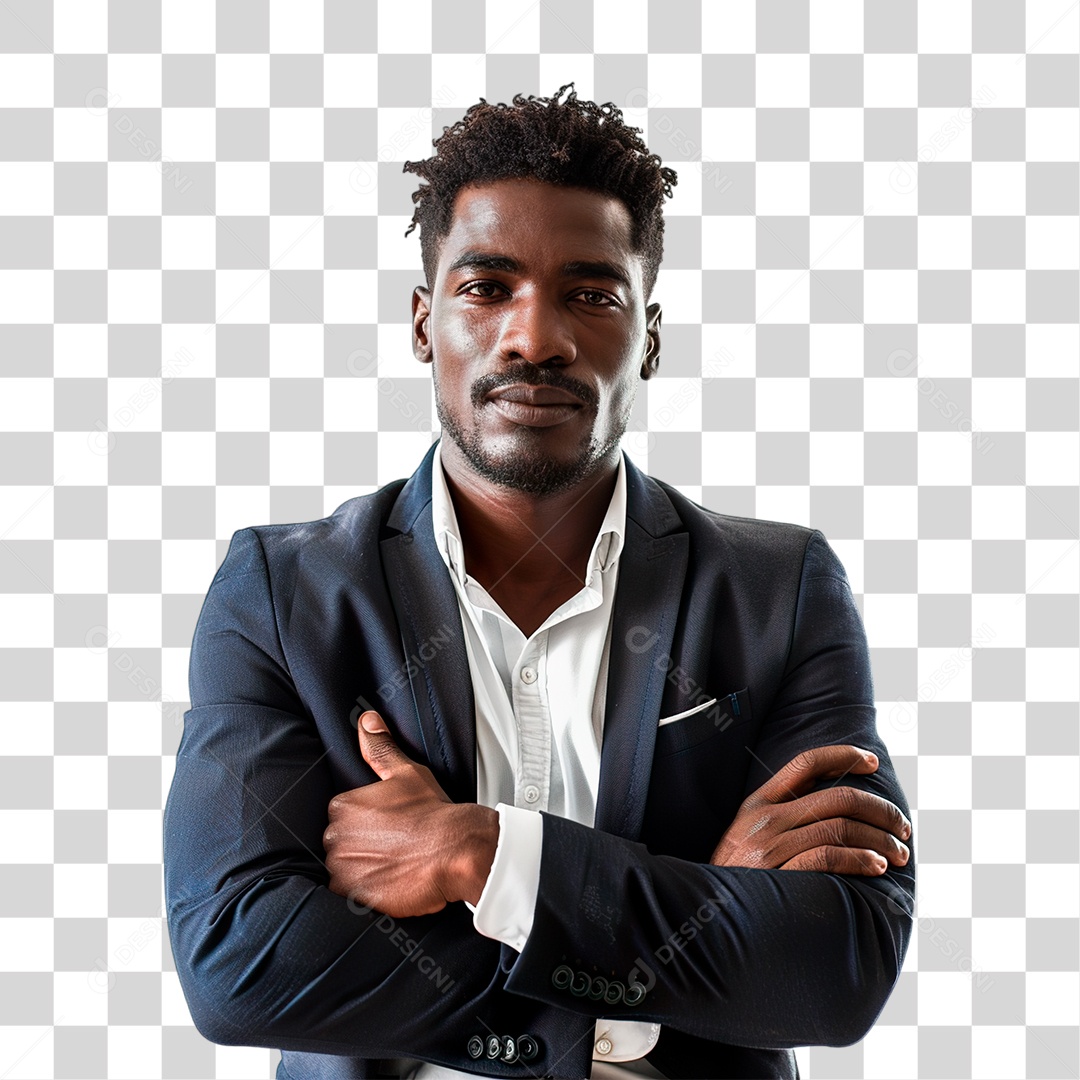 Homem Negro de Terno PNG Transparente