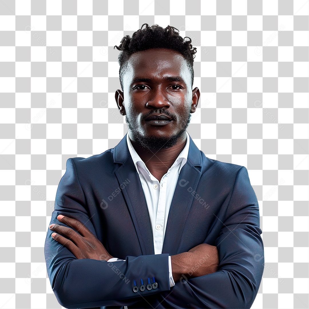 Homem Negro de Terno PNG Transparente