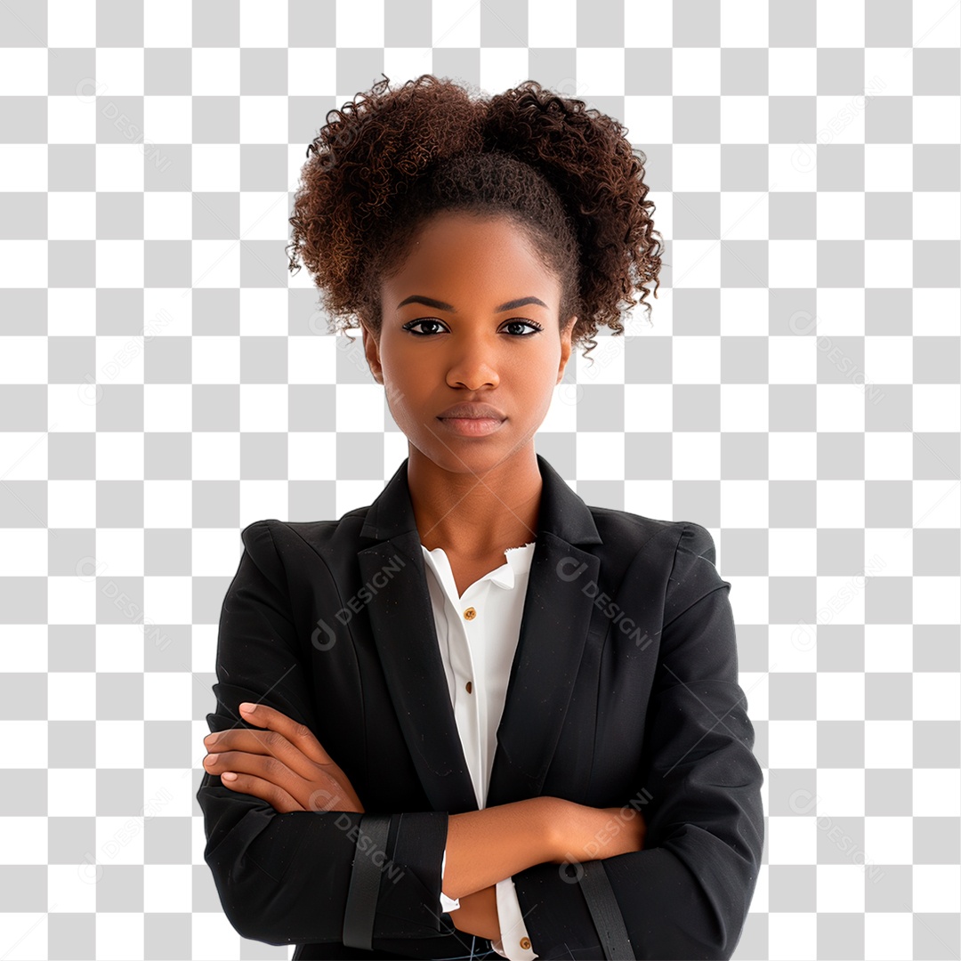 Mulher Negra de Terno PNG Transparente