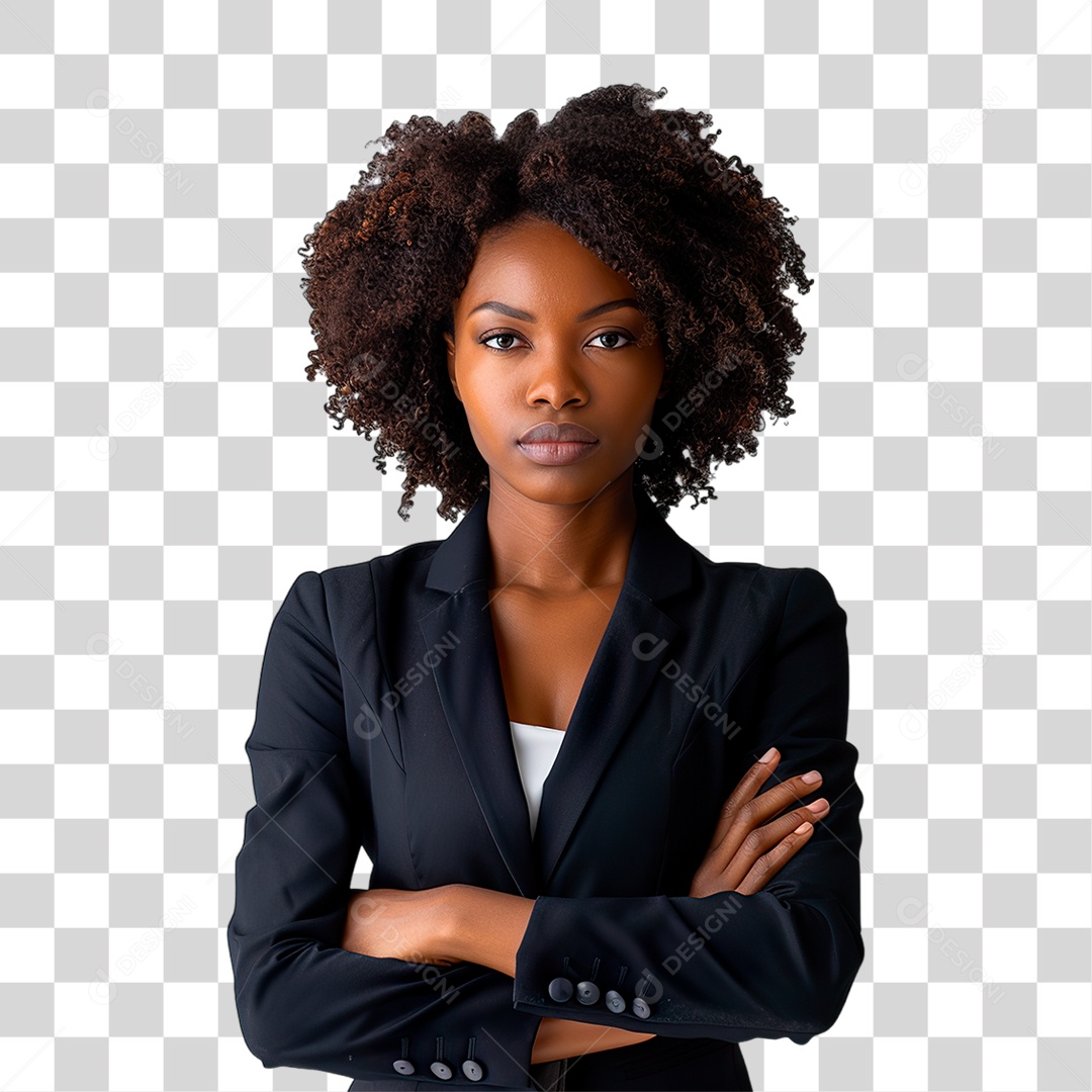 Mulher Negra de Terno PNG Transparente