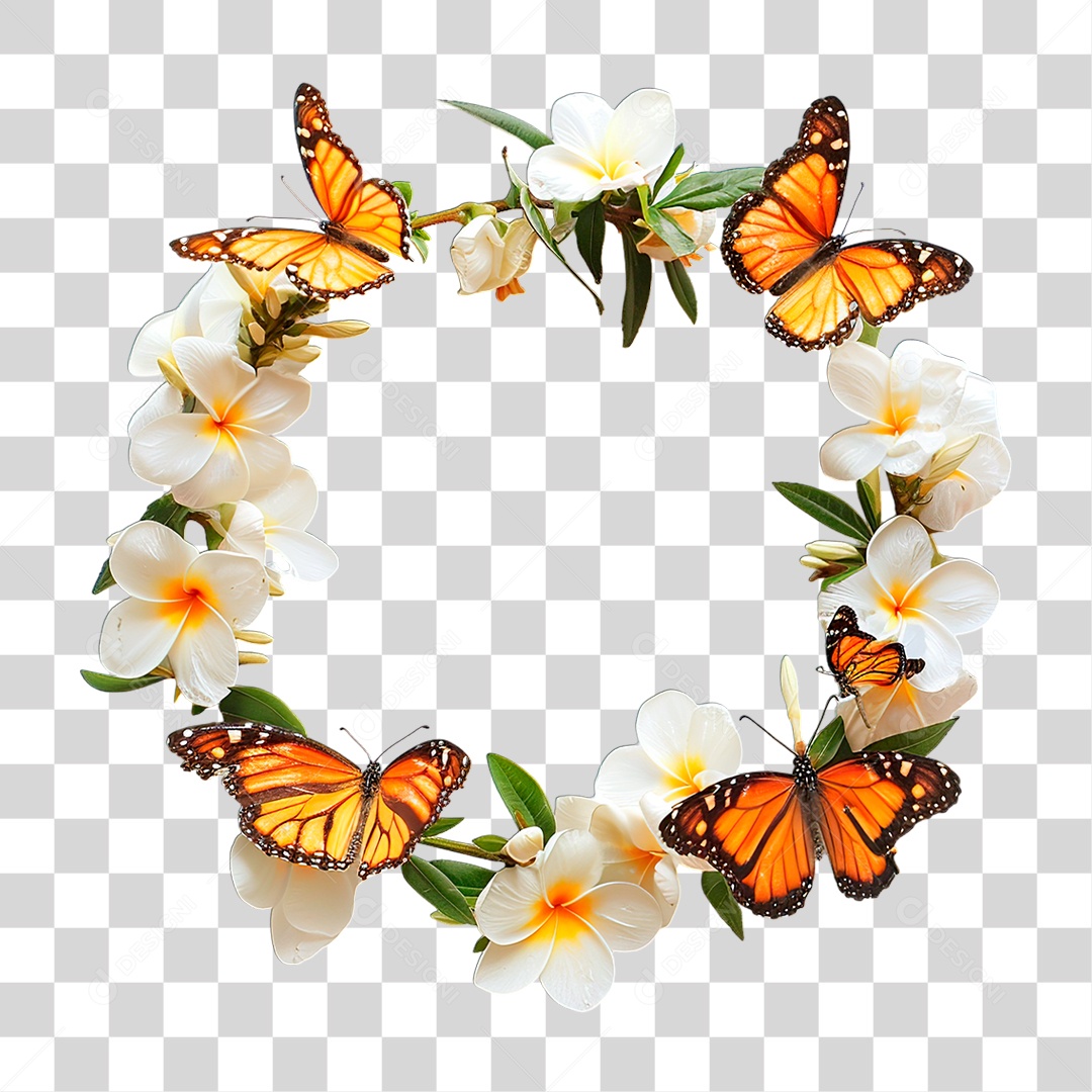 Flowers with Butterfly Transparent PNG