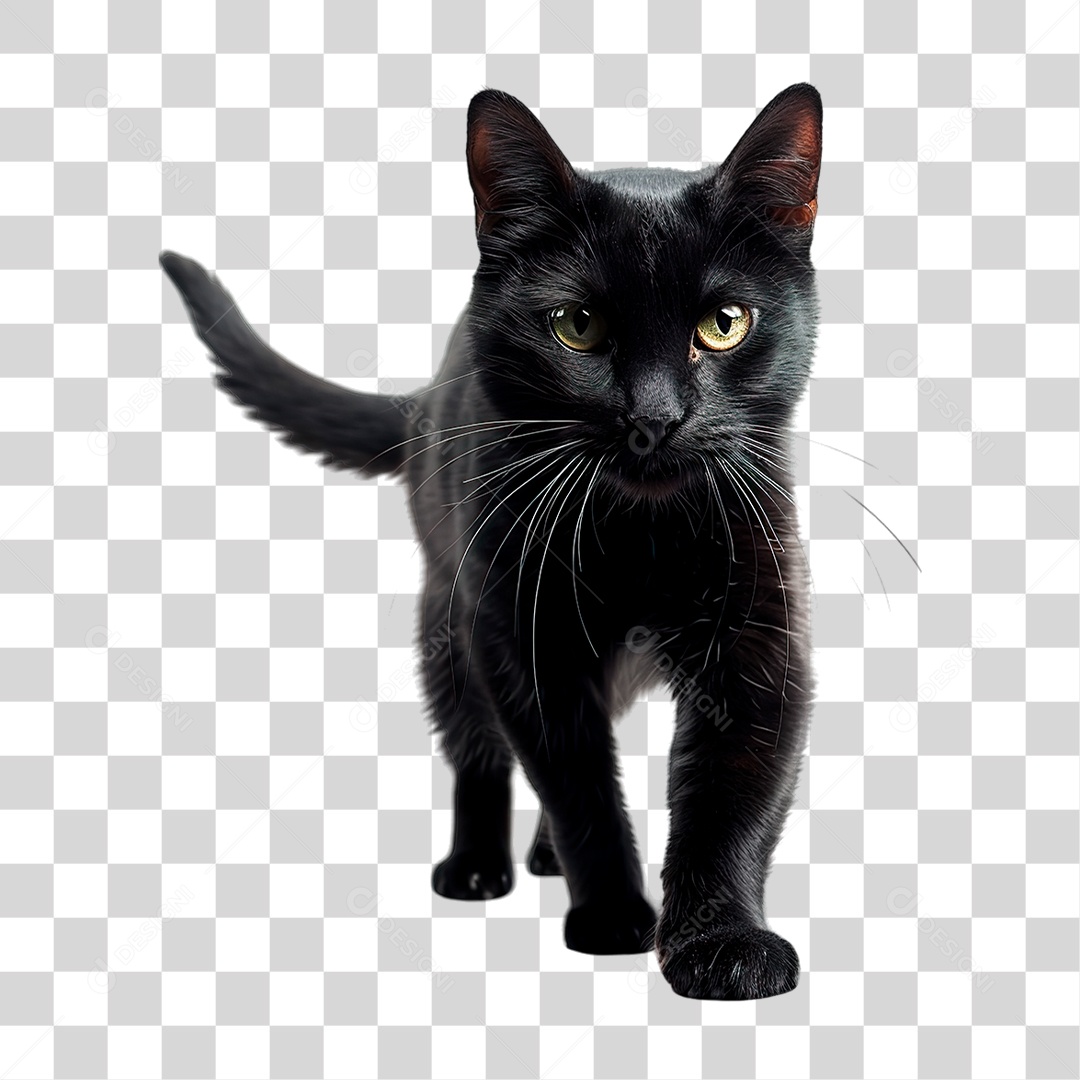 Gato Preto PNG Transparente