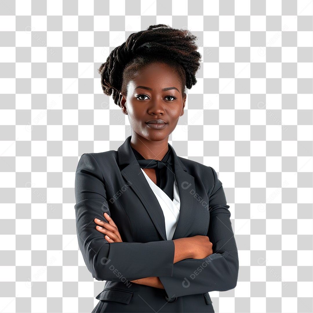 Mulher Negra de Terno PNG Transparente