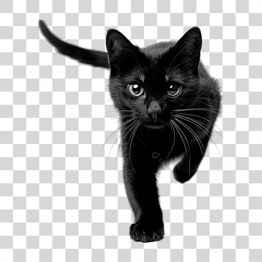 Gato Preto PNG Transparente