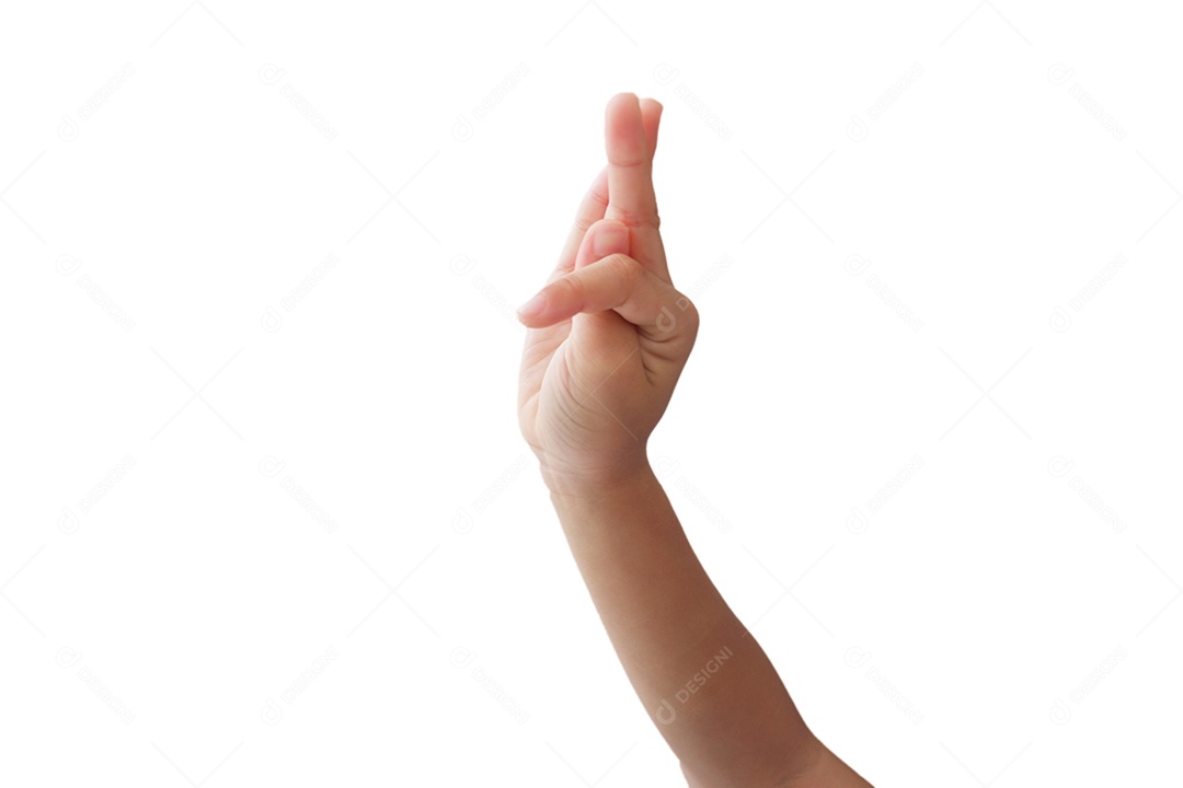 Mão de menino apontando para algo