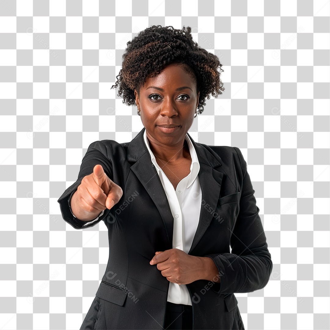 Mulher Negra de Terno PNG Transparente
