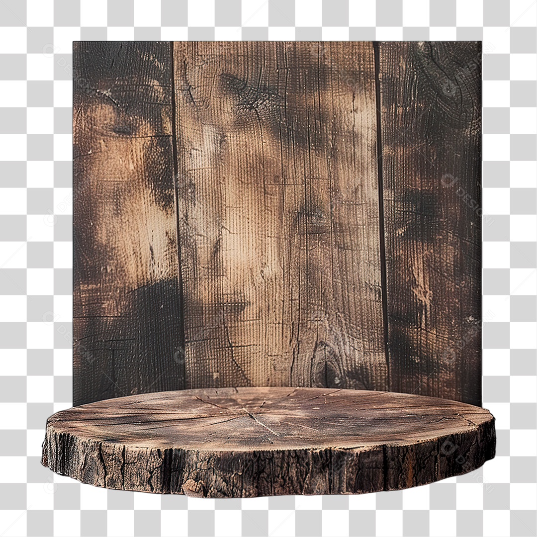 Pódio de Madeira PNG Transparente