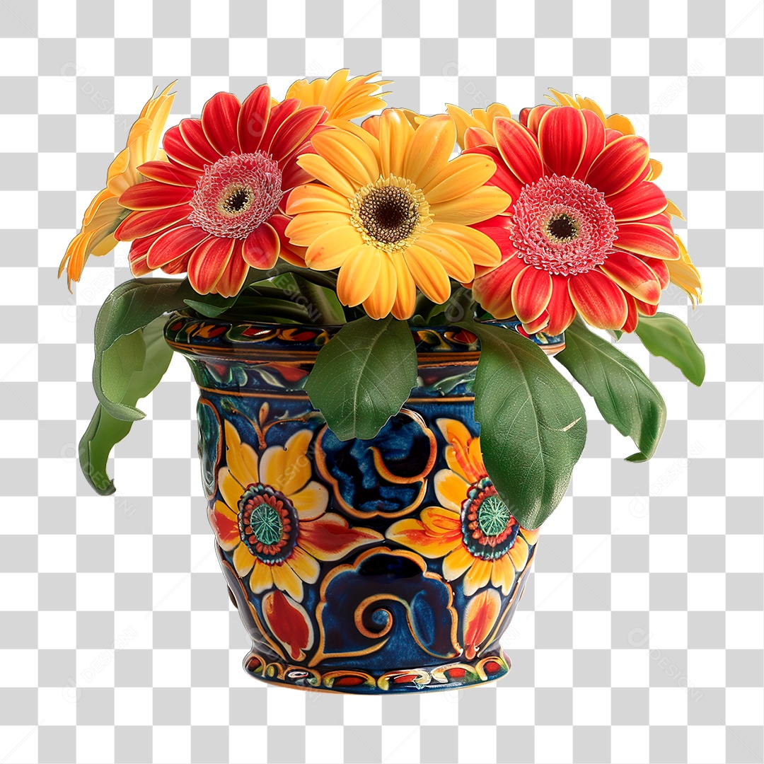 Flores em Vazo PNG Transparente