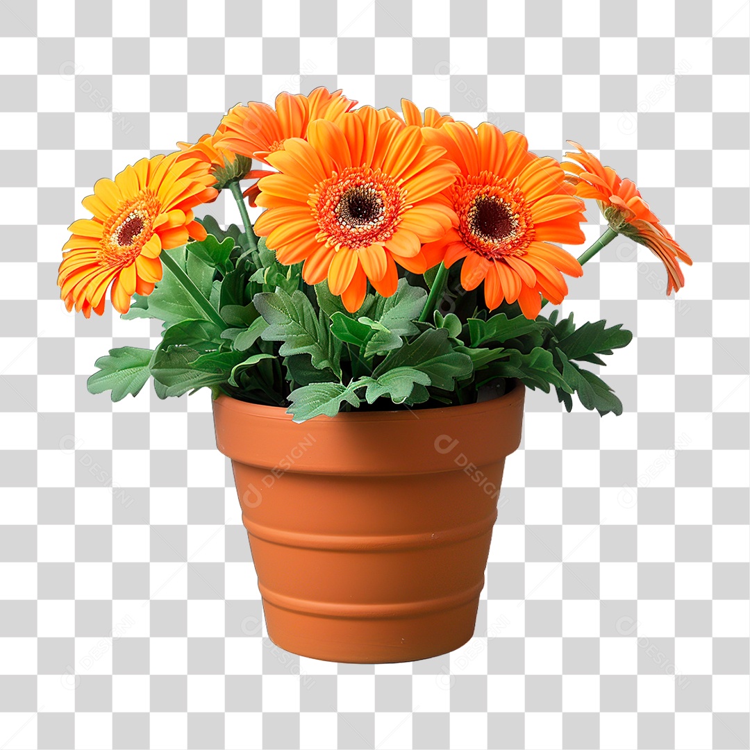 Flores em Vazo PNG Transparente