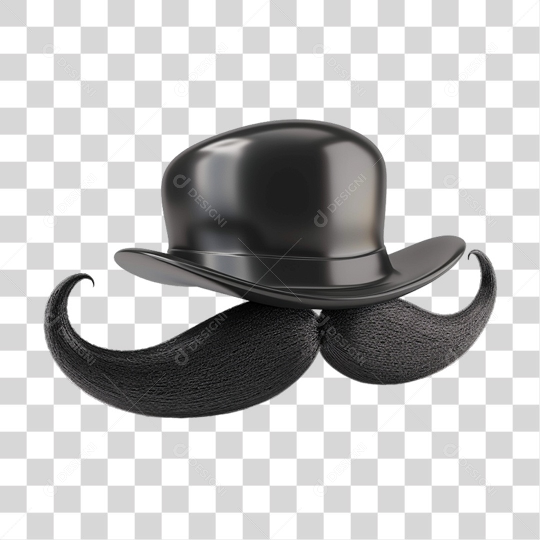 Chapéu com Bigode PNG Transparente