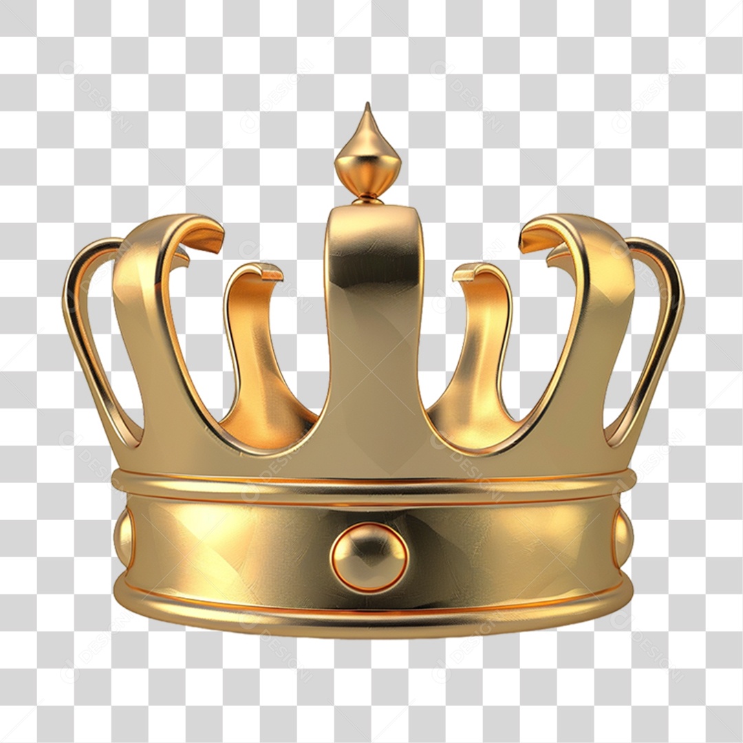 Elemento 3D Coroa Rei Reinado PNG Transparente