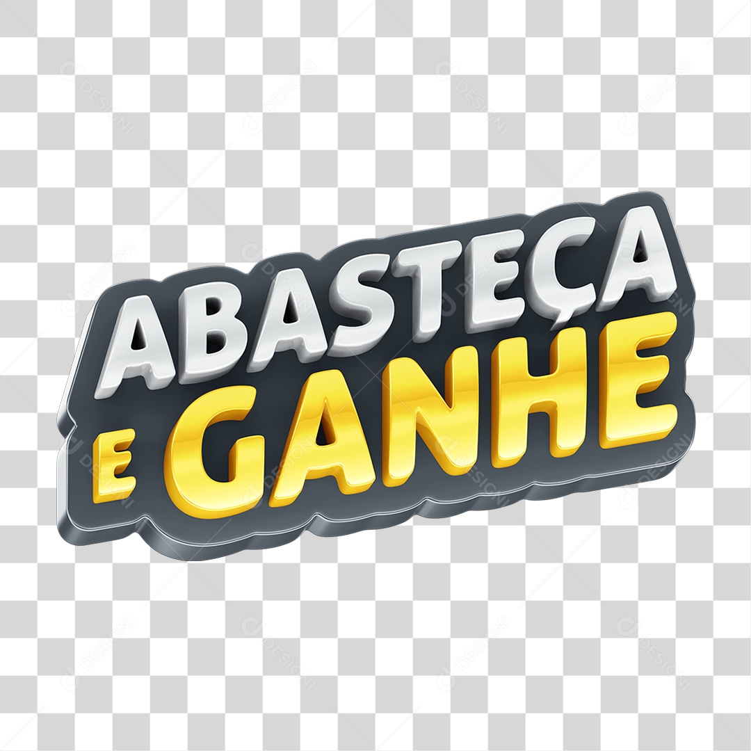 Selo 3D Abasteça e Ganhe PNG Transparente