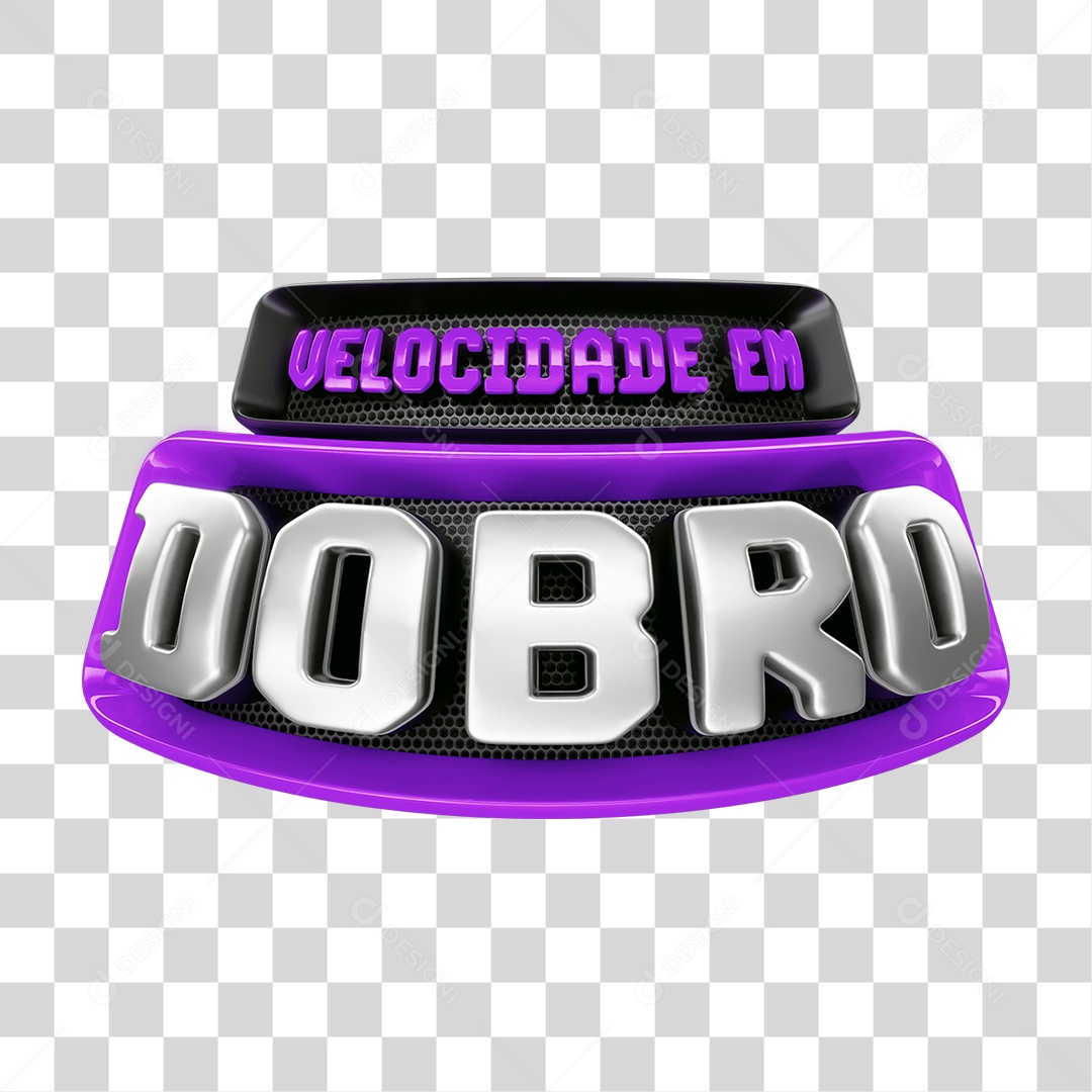 Selo 3D Velocidade em Dobro PNG Transparente