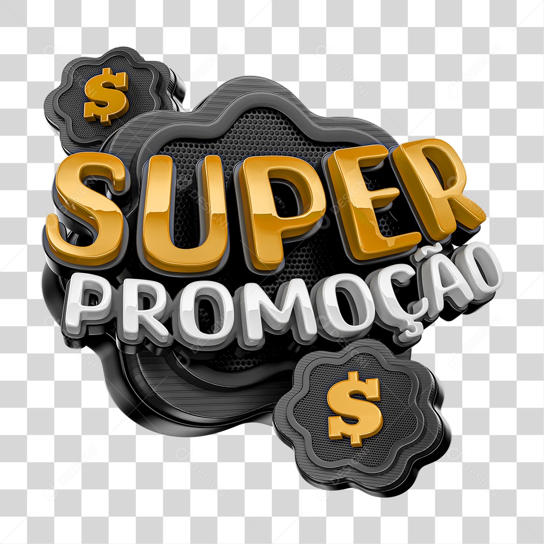 Selo 3D Super Promoção PNG Transparente