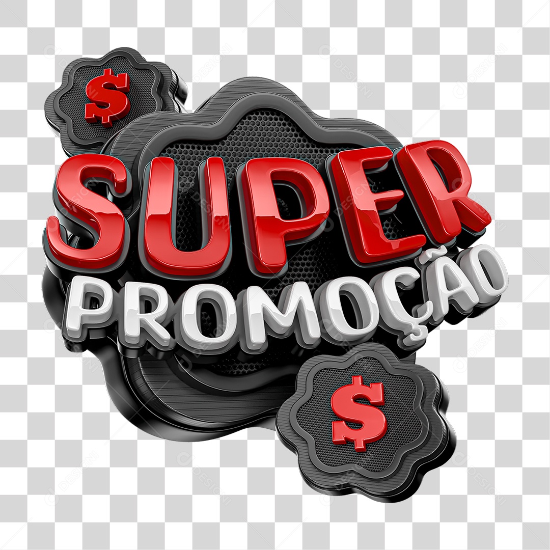 Selo 3D Super Promoção PNG Transparente