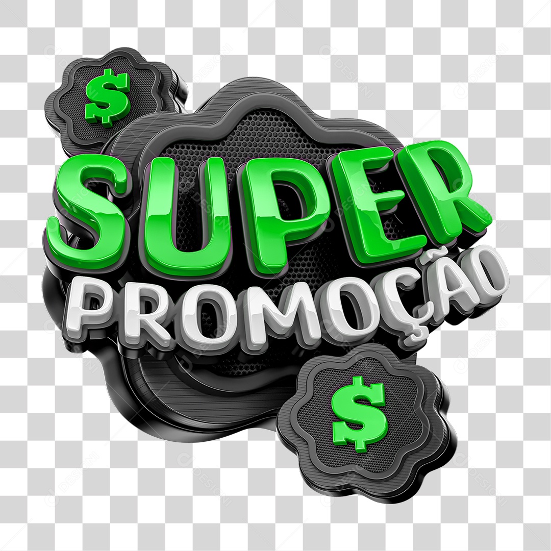 Selo 3D Super Promoção PNG Transparente