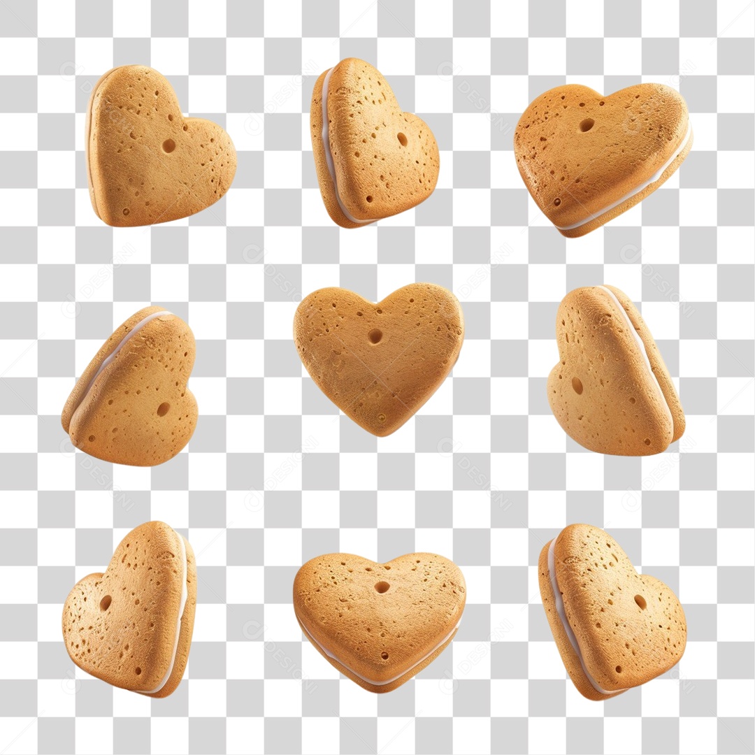 Biscoitos em Forma de Coração PNG Transparente