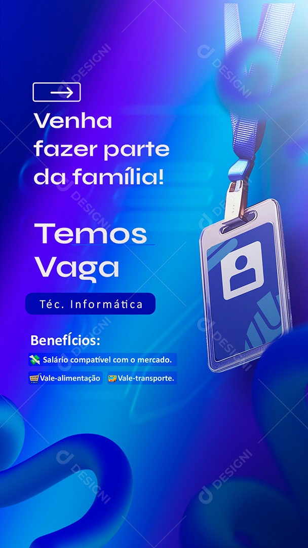 Story Social Media Vaga Emprego Estamos Contratando PSD Editável