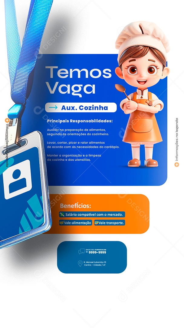 Story Social Media Vaga Emprego Estamos Contratando PSD Editável