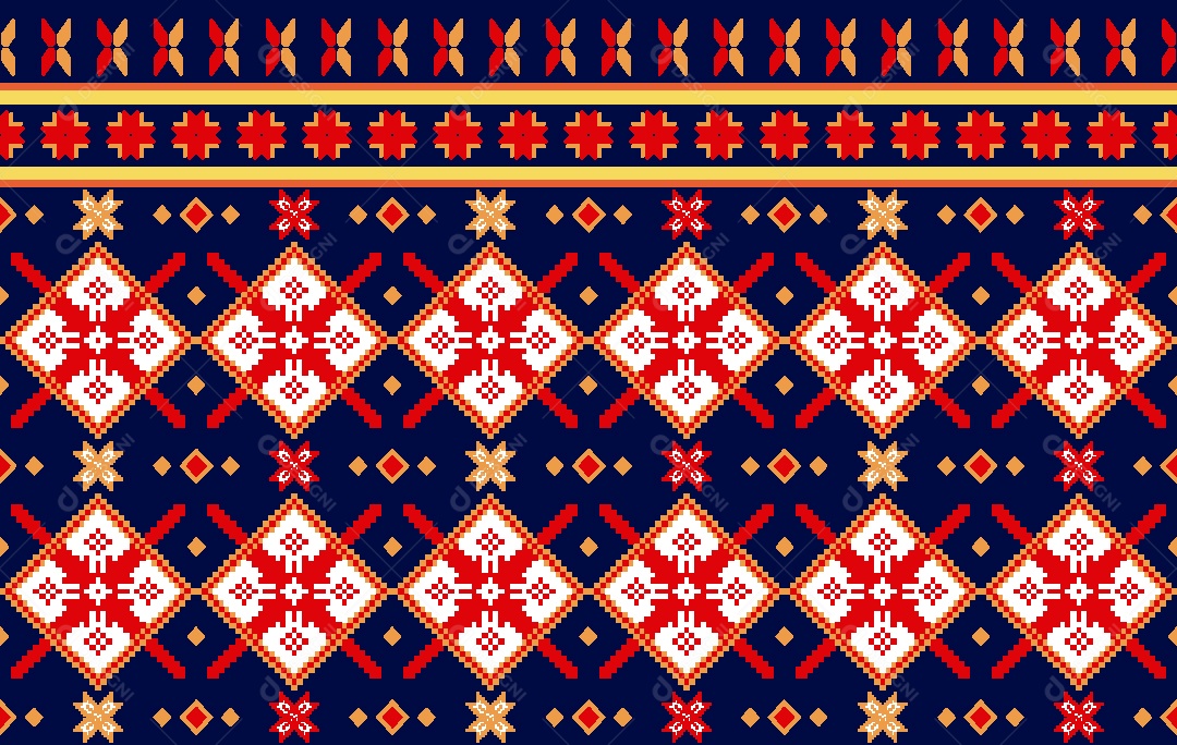 Padrão Étnico Ilustração Vetor EPS