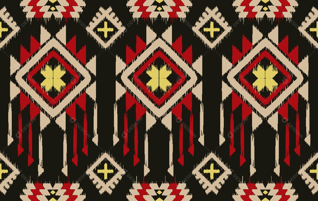 Padrão Étnico Ilustração Vetor EPS