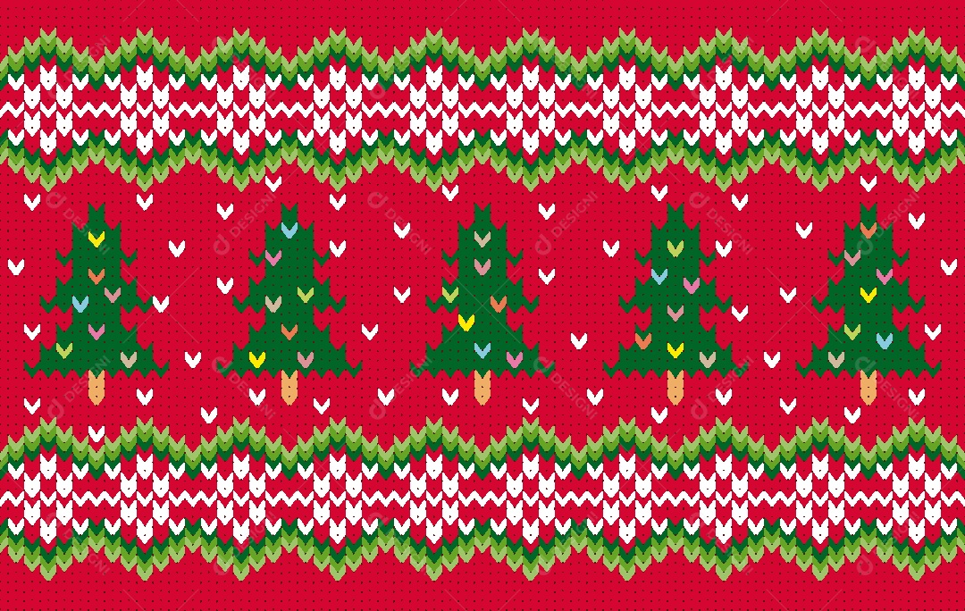 Padrão Étnico de Árvores Ilustração Vetor EPS