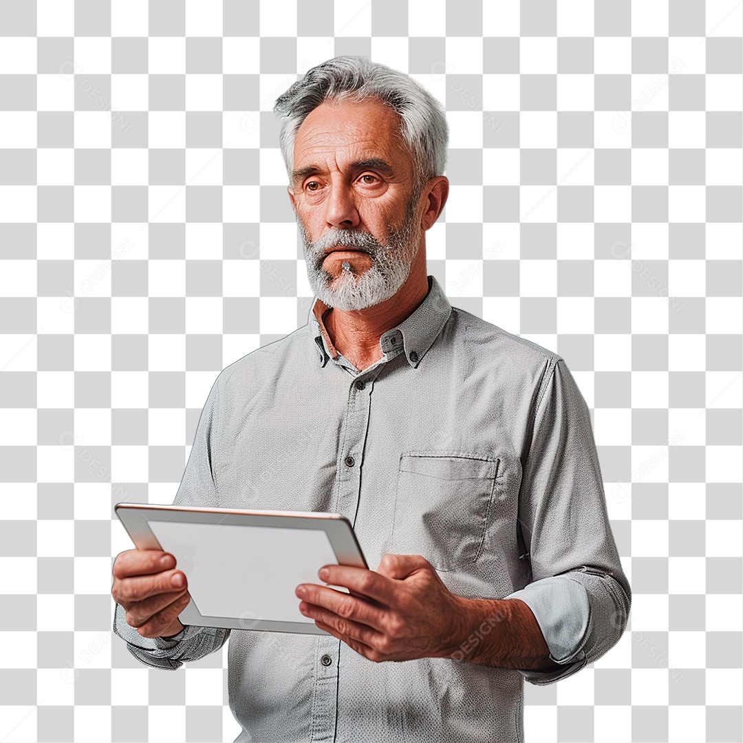 Homem Segurando Tablet PNG Transparente