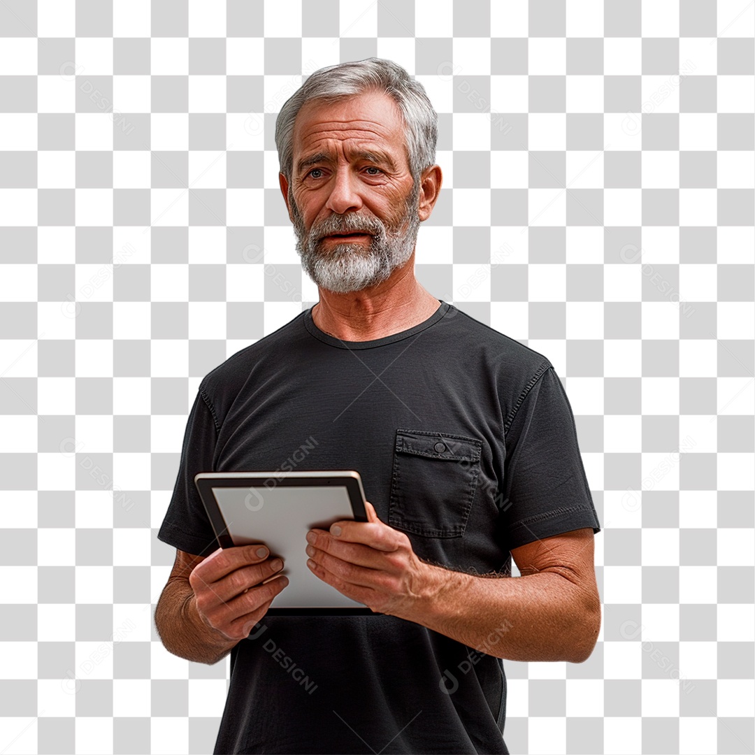 Homem Segurando Tablet PNG Transparente