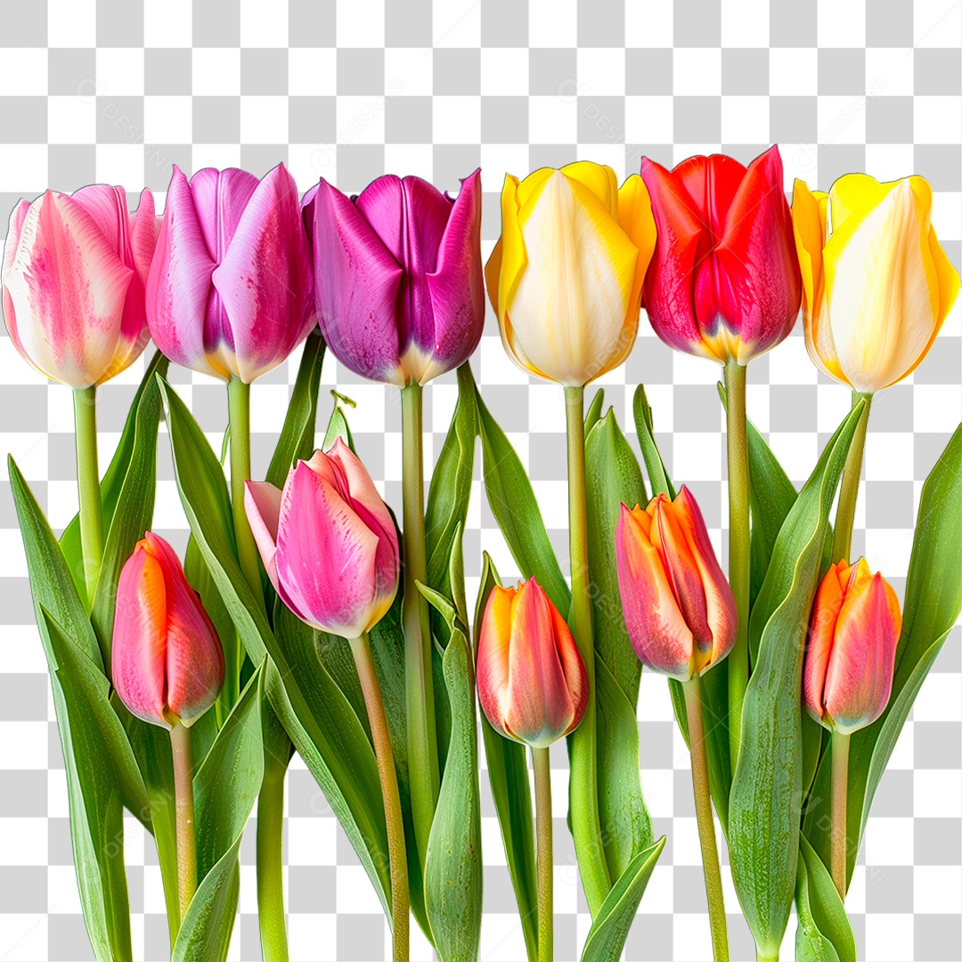 Flores Coloridas PNG Transparente