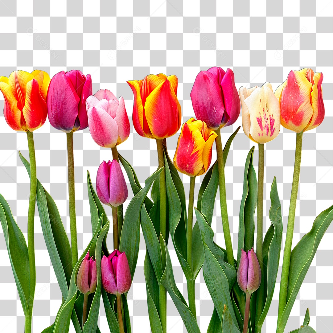 Flores Coloridas PNG Transparente