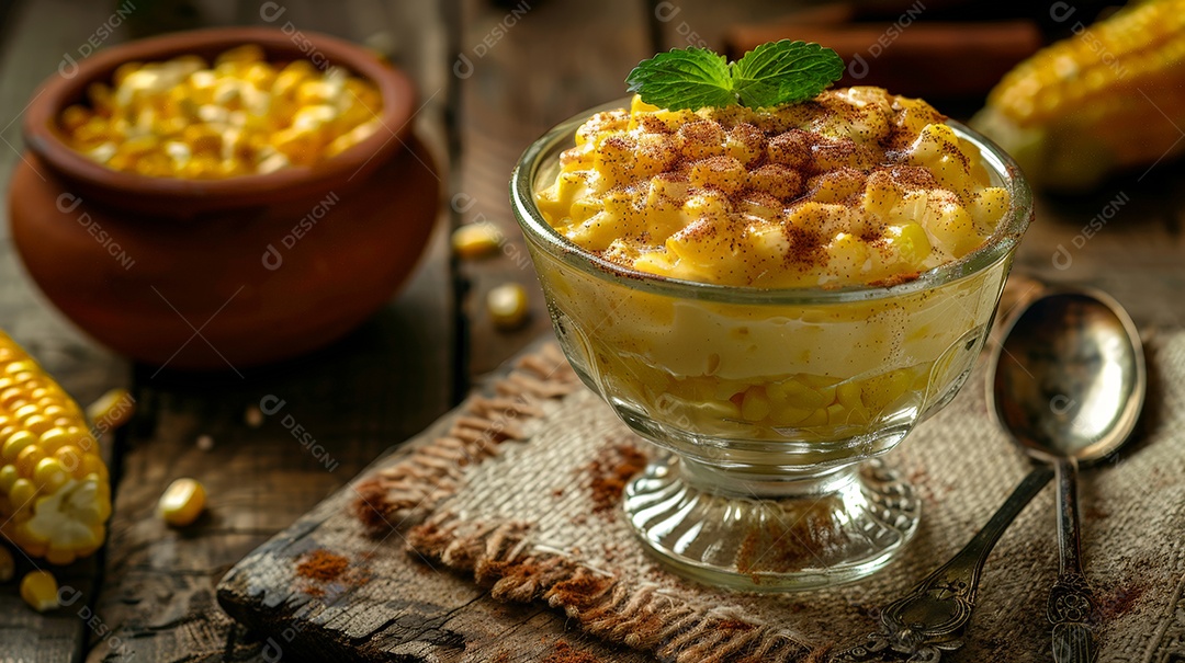 Canjica de milho cremoso com canela