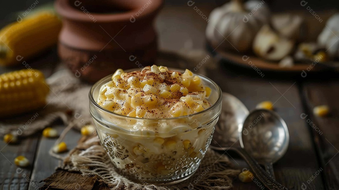 Canjica de milho cremoso com canela