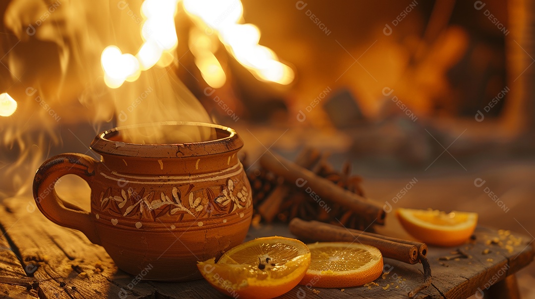 Festa junina mostrando uma caneca de barro rústica