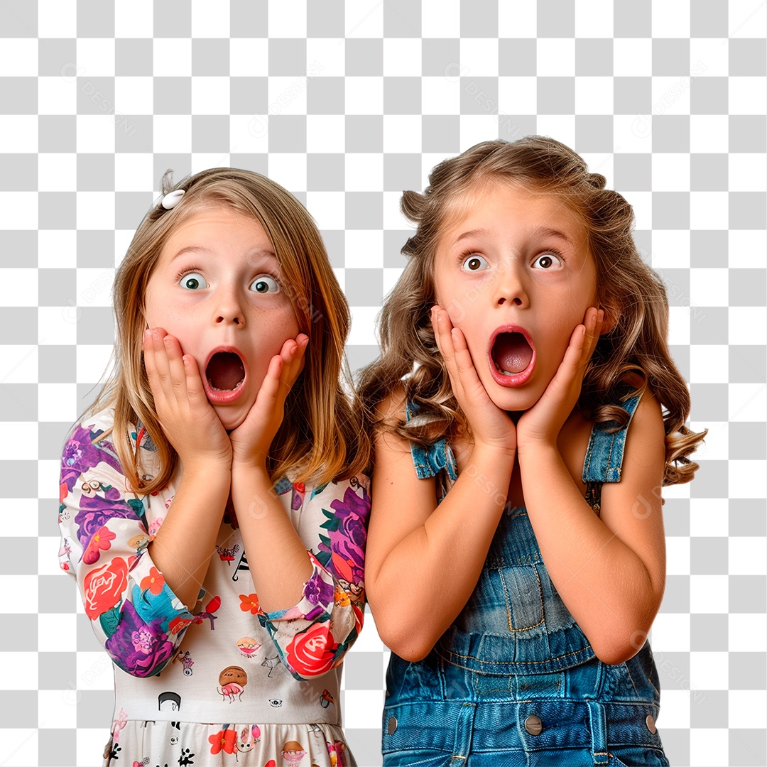 Meninas Assustada PNG Transparente