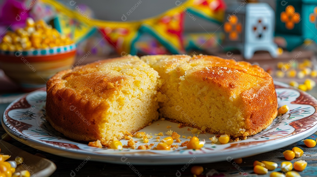 Bolo delicioso de fubá