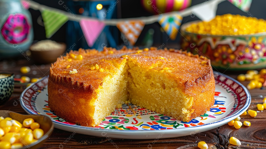 Bolo de fubá assado para festa junina