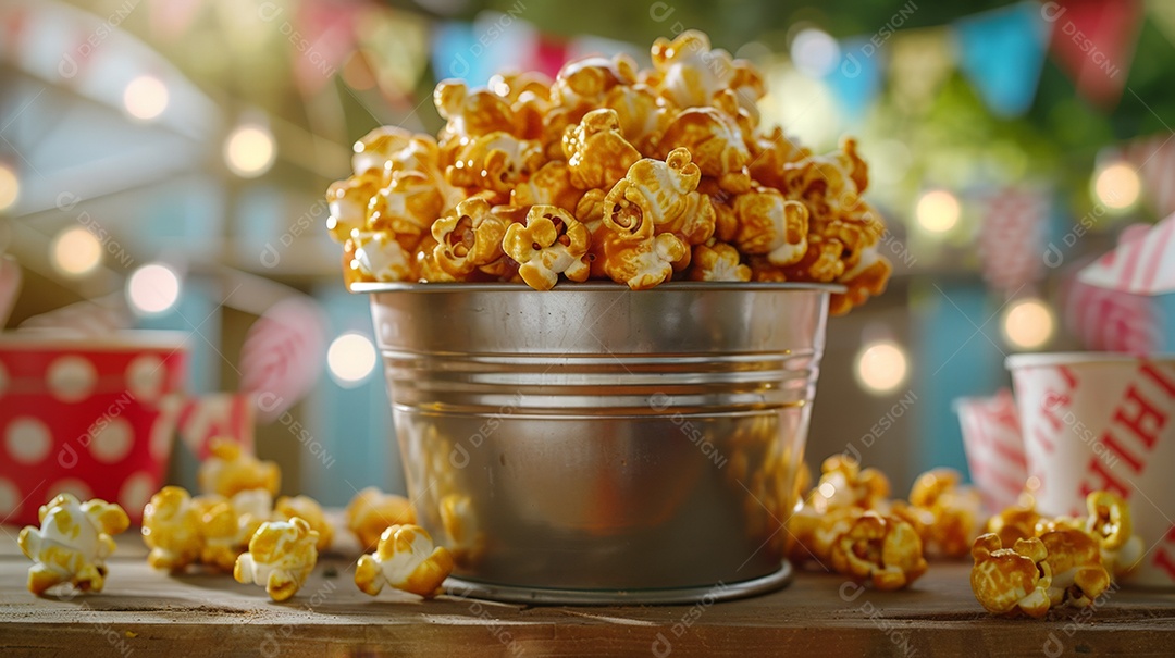 Balde de pipoca doce deliciosa