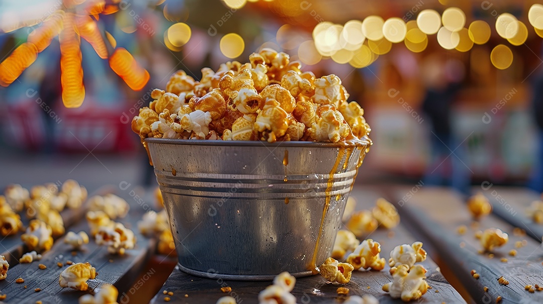 Pipoca doce em balde