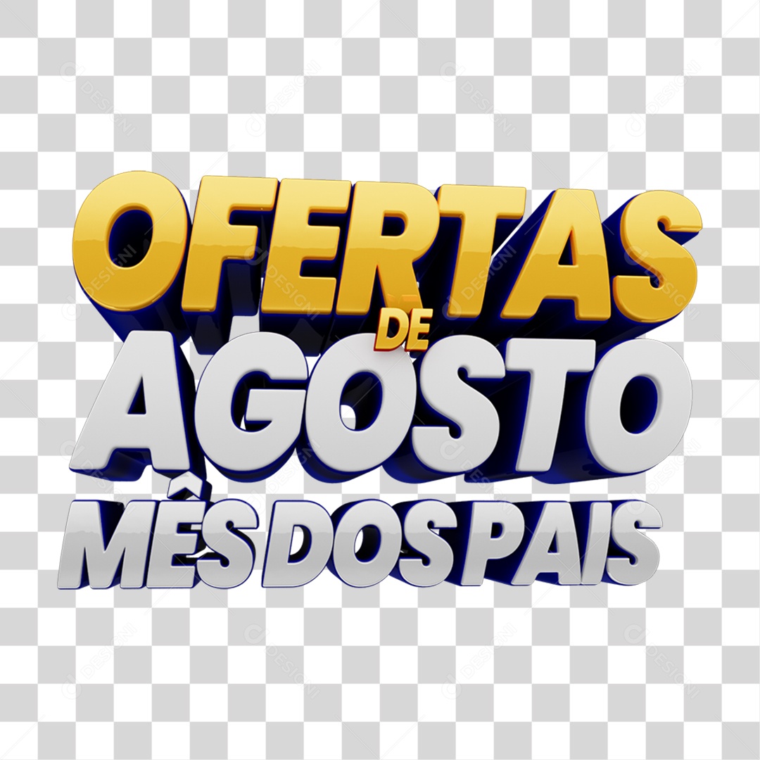 Ofertas de Agosto Texto 3D Para Composição PNG Transparente