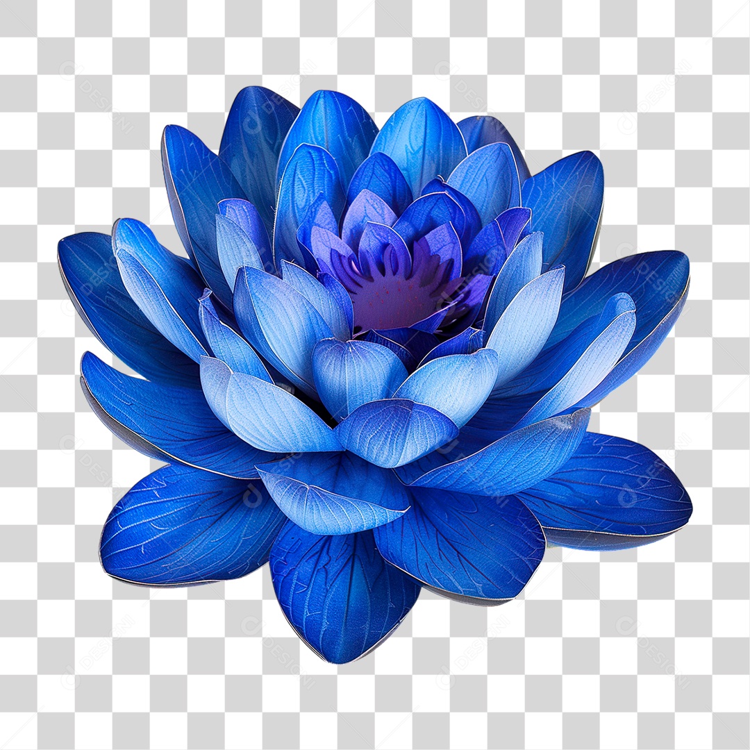 Flor Azul PNG Transparente