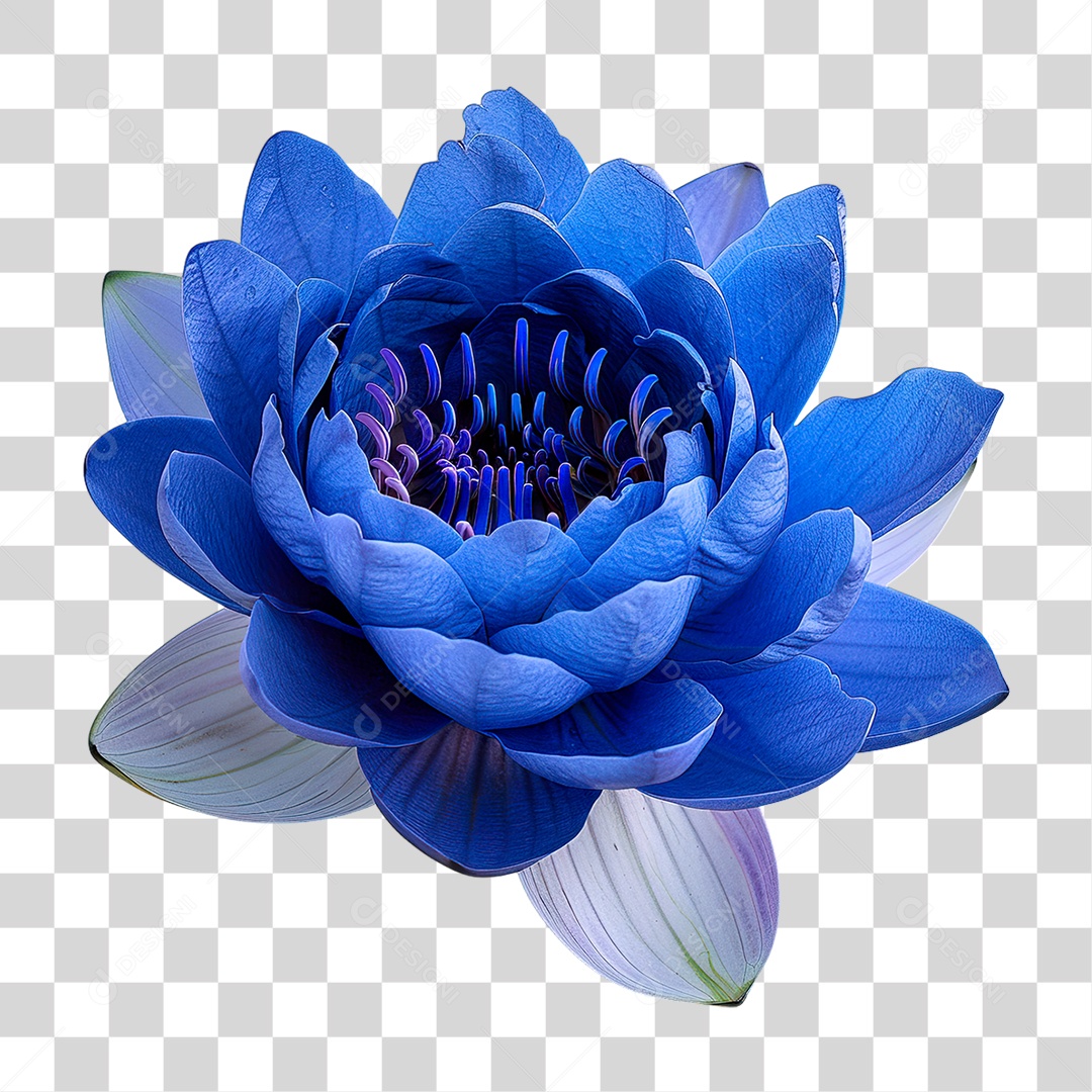 Flor Azul PNG Transparente