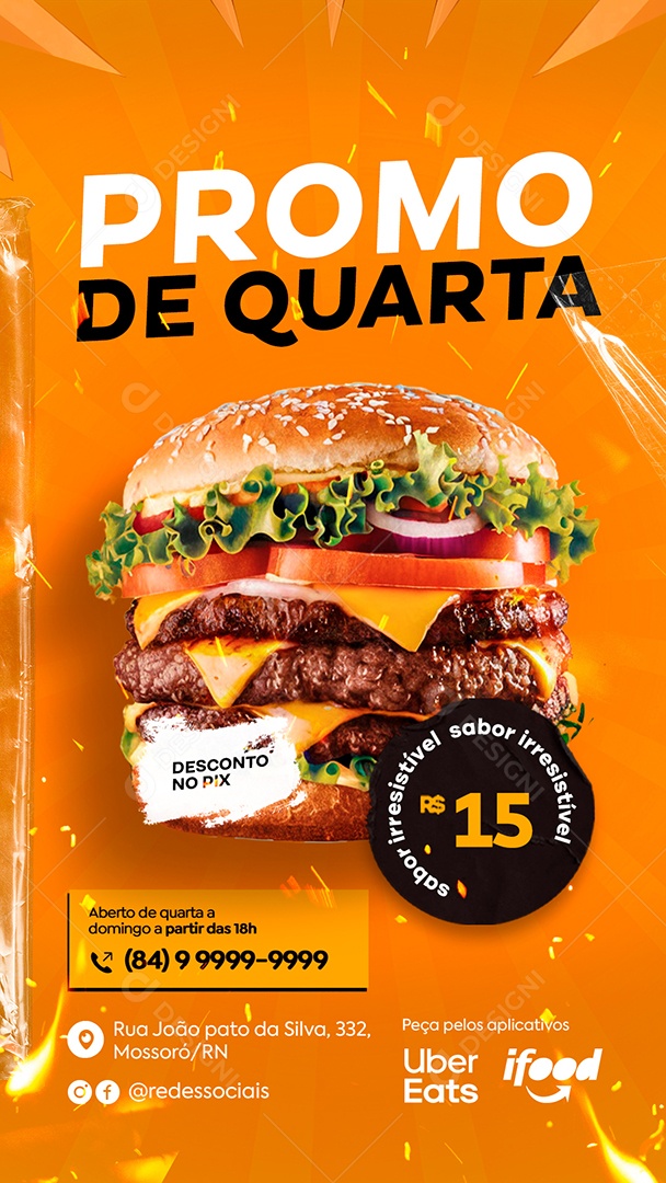 Story Promo de Quarta Desconto no Pix Social Media PSD Editável